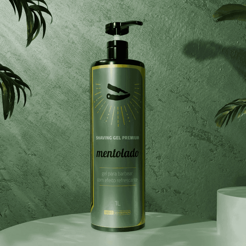 Shaving Gel de Barbear Mentolado 1L Produto Para Cabelo e Barba