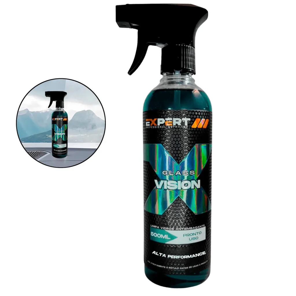 Glass Vision - Limpa Vidros 500ml Desengordurante Antiembaçante Automotivo/Residêncial - Expert