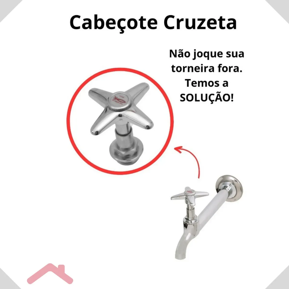 Cabeçote Chaveta Torneira M18 Cruzeta C 23 Prateado