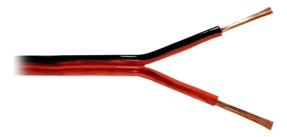 10 Metros Cabo Paralelo Som Preto Vermelho 2,5mm
