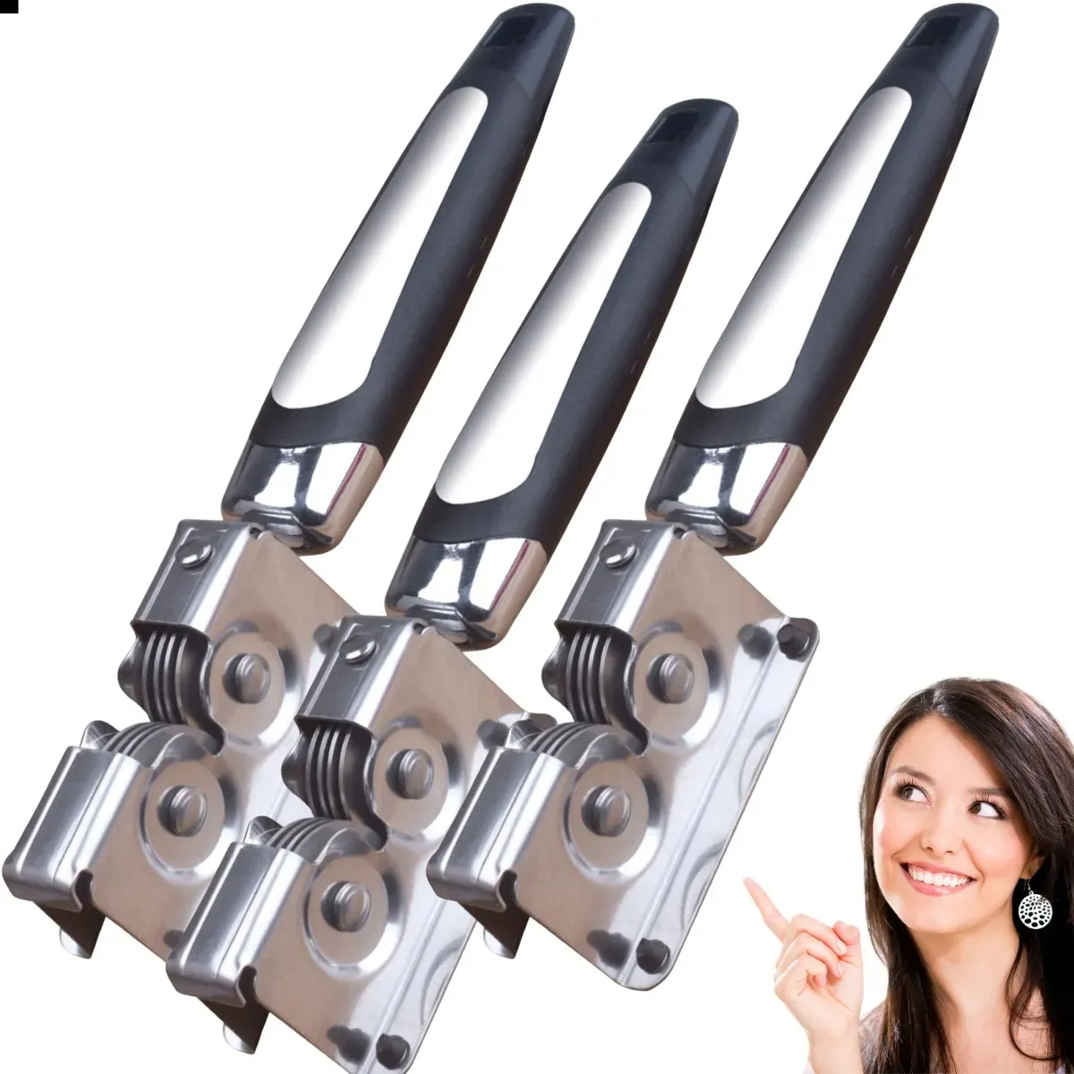 3 Amolador Afiador De Facas Aço Profissional Linha Garbo Top
